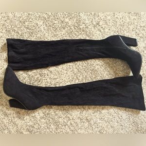 Black Cowboy Styled Thigh High Boots